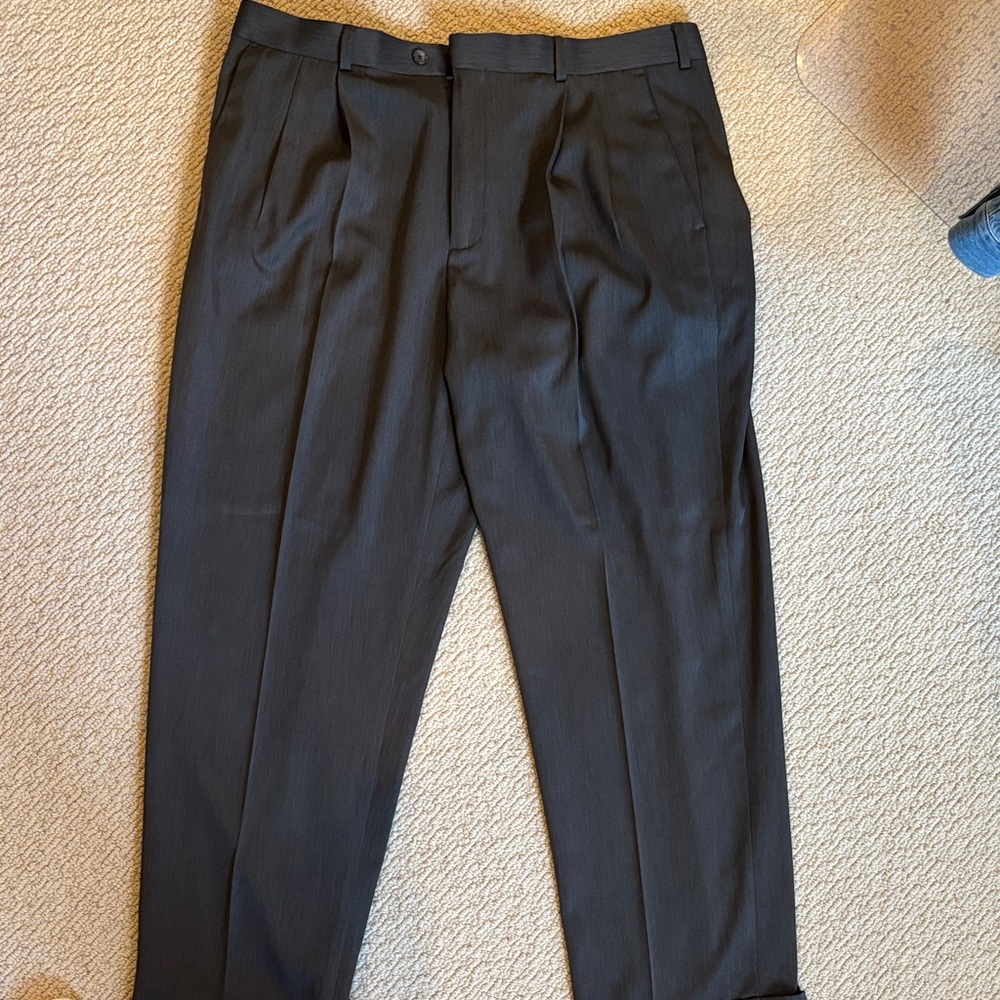 Perry Ellis Charcoal Pleated Trousers